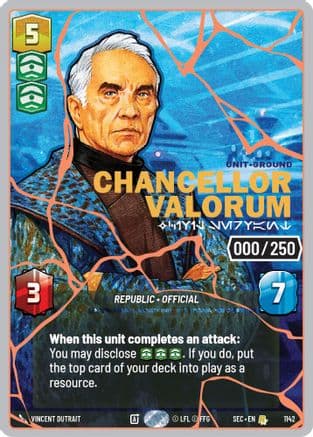 Chancellor Valorum - Civil Servant (Serialized) (Rose Gold) | Foil (1142)  [Secrets of Power]