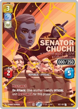 Senator Chuchi - Voice for the Voiceless (Serialized) (Gold) | Foil (1125)  [Secrets of Power]