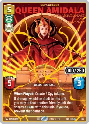 Queen Amidala - Championing Her People (Serialized) (Gold) | Foil (1127)  [Secrets of Power]
