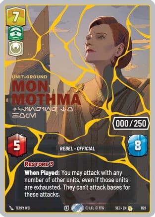 Mon Mothma - Clinging to Hope (Serialized) (Gold) | Foil (1128)  [Secrets of Power]