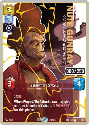 Nute Gunray - Escaping Justice (Serialized) (Gold) | Foil (1130)  [Secrets of Power]