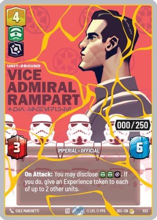 Vice Admiral Rampart - On Schedule (Serialized) (Gold) | Foil (1133)  [Secrets of Power]