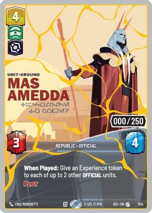 Mas Amedda - Accomplice to Power (Serialized) (Gold) | Foil (1134)  [Secrets of Power]