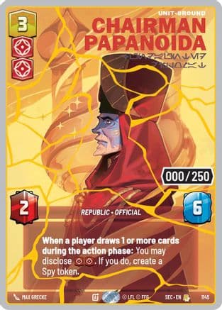 Chairman Papanoida - Undaunted Diplomat (Serialized) (Gold) | Foil (1145)  [Secrets of Power]