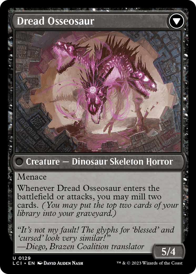 Visage of Dread // Dread Osseosaur [The Lost Caverns of Ixalan] Foil