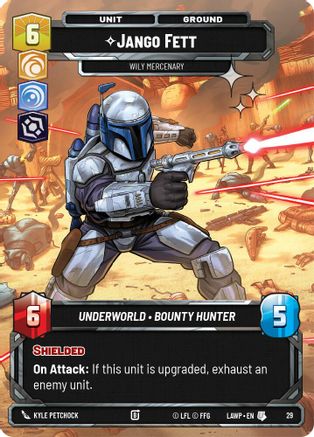 Jango Fett - Wily Mercenary (Foil) | Foil (29)  [A Lawless Time Weekly Play Promos]