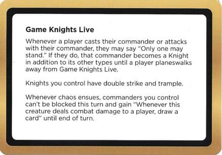 Game Knights Live (Black Lotus Unknown Planechase) |  () [Oversize Cards]