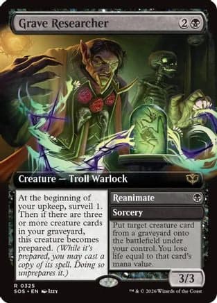 Grave Researcher (Extended Art) |  Foil (325) [Secrets of Strixhaven]