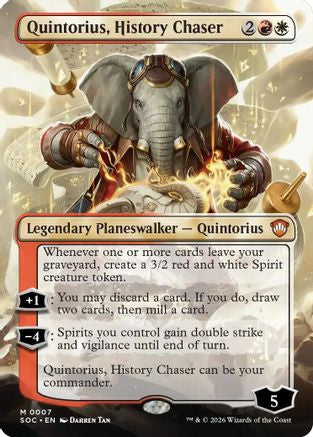 Quintorius, History Chaser (Borderless) |  (007) [Commander: Secrets of Strixhaven]