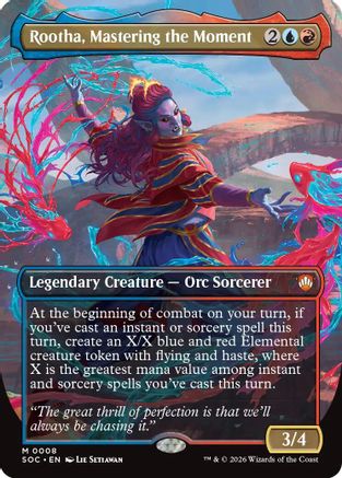 Rootha, Mastering the Moment (Borderless) |  Foil (008) [Commander: Secrets of Strixhaven]
