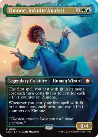 Zimone, Infinite Analyst (Borderless) |  (010) [Commander: Secrets of Strixhaven]