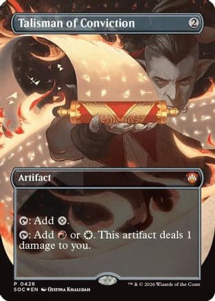 Talisman of Conviction (Borderless) |  Foil (428) [Commander: Secrets of Strixhaven]
