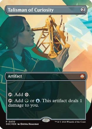 Talisman of Curiosity (Borderless) |  Foil (430) [Commander: Secrets of Strixhaven]