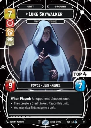 Luke Skywalker - Profit or Be Destroyed (Top 4) | Foil (114)  [Sector and Regional Promos Season 1]