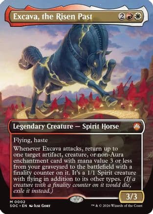 Excava, the Risen Past (Borderless) |  Foil (002) [Commander: Secrets of Strixhaven]