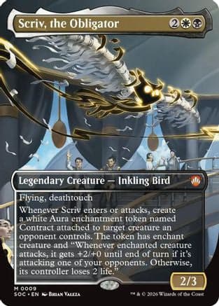 Scriv, the Obligator (Borderless) |  (009) [Commander: Secrets of Strixhaven]