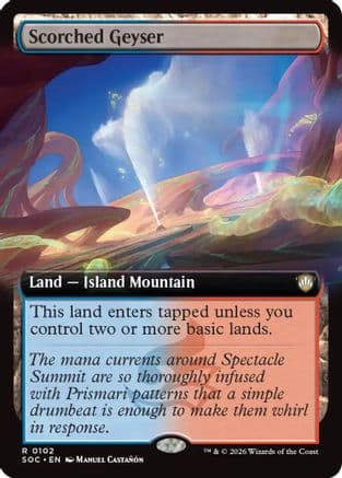 Scorched Geyser (Extended Art) |  (102) [Commander: Secrets of Strixhaven]