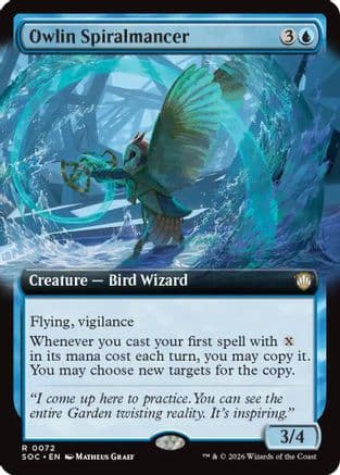 Owlin Spiralmancer (Extended Art) |  (072) [Commander: Secrets of Strixhaven]