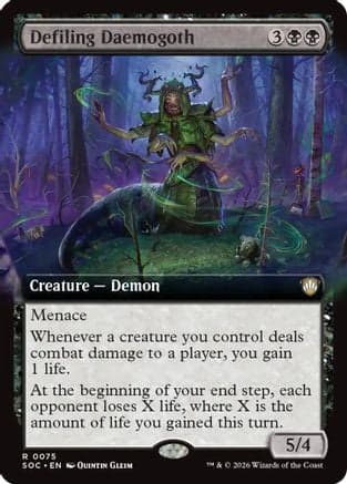 Defiling Daemogoth (Extended Art) |  (075) [Commander: Secrets of Strixhaven]