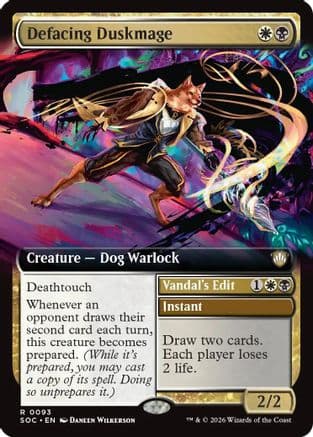 Defacing Duskmage (Extended Art) |  (093) [Commander: Secrets of Strixhaven]