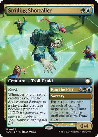 Striding Shotcaller (Extended Art) |  (098) [Commander: Secrets of Strixhaven]