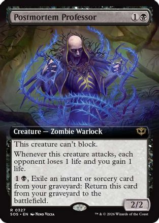 Postmortem Professor (Extended Art) |  Foil (327) [Secrets of Strixhaven]