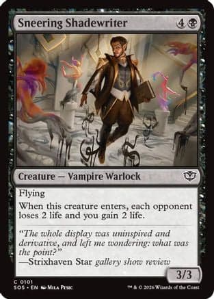 Sneering Shadewriter |  Foil (101) [Secrets of Strixhaven]