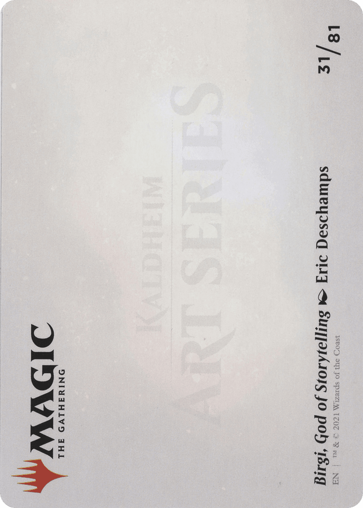 Birgi, God of Storytelling // Birgi, God of Storytelling (AKHM-031) - Kaldheim Art Series (Borderless) Foil