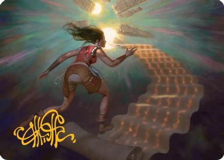 Pursue the Past Art Card (Gold-Stamped Signature) |  (022) [Art Series: Secrets of Strixhaven]