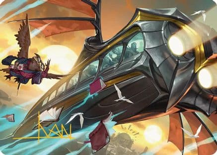 Strixhaven Skycoach Art Card (Gold-Stamped Signature) |  (026) [Art Series: Secrets of Strixhaven]