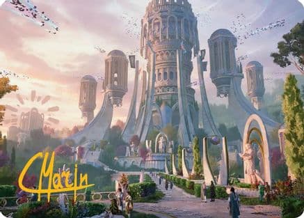 Command Tower Art Card (Gold-Stamped Signature) |  (039) [Art Series: Secrets of Strixhaven]