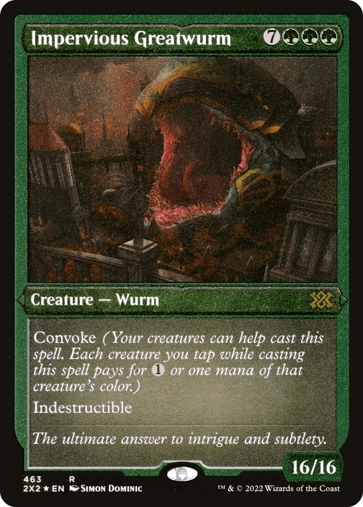 Impervious Greatwurm (Foil Etched) |  Foil (463) [Double Masters 2022]
