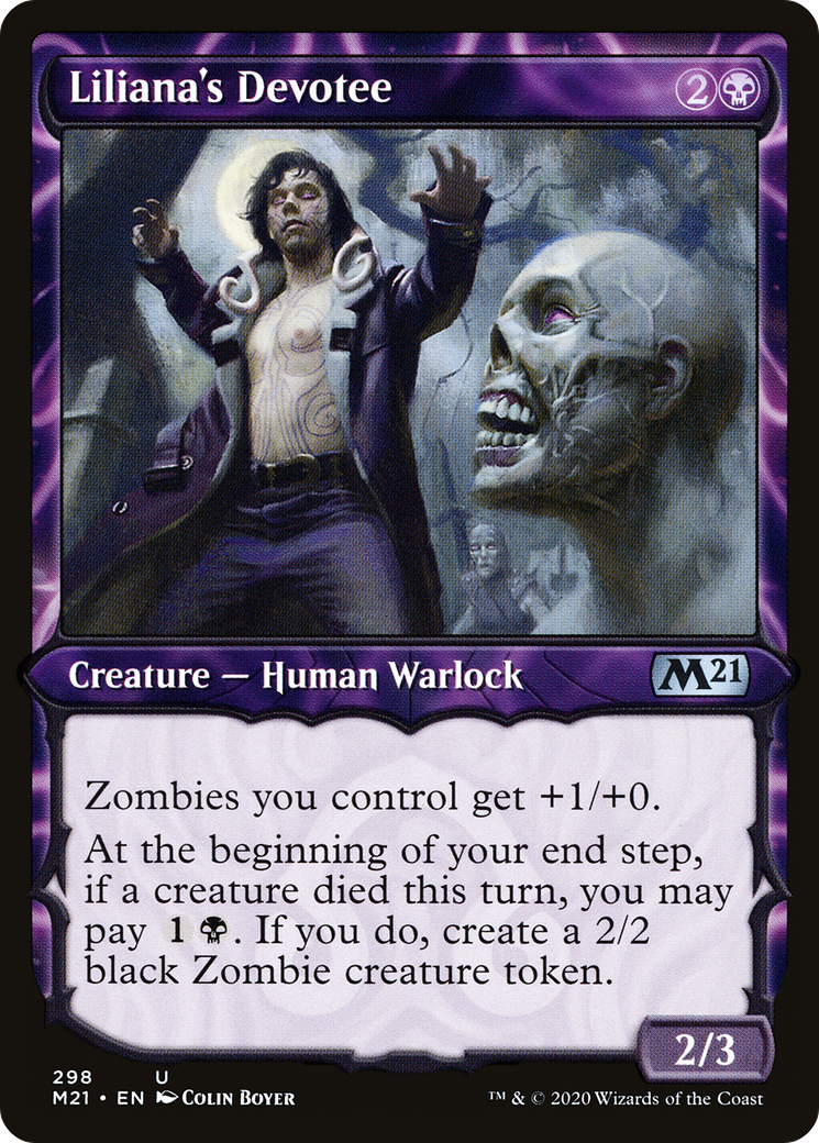 Liliana's Devotee (Showcase) [Core Set 2021] Foil