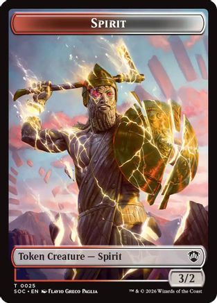 Spirit (0025) // Copy Double-Sided Token |  (25 // 1) [Commander: Secrets of Strixhaven]