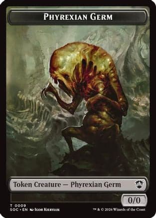 Phyrexian Germ // Treasure Double-Sided Token |  (9 // 12) [Commander: Secrets of Strixhaven]