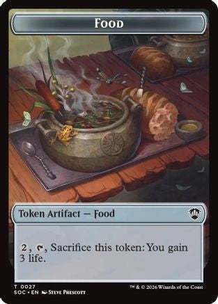 Food //  Frog Lizard Double-Sided Token |  (27 // 16) [Commander: Secrets of Strixhaven]