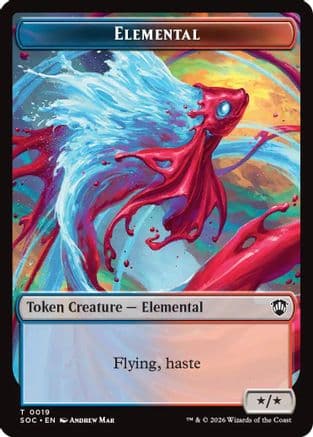Elemental (0019) // Copy Double-Sided Token |  (19 // 1) [Commander: Secrets of Strixhaven]