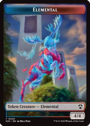 Elemental (0020) // Manifest Double-Sided Token |  (20 // 30) [Commander: Secrets of Strixhaven]
