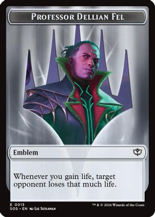 Emblem - Professor Dellian Fel  // Pest (0008) Double-Sided Token |  Foil (13 // 8) [Secrets of Strixhaven]