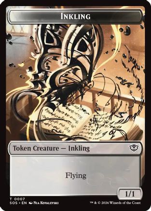 Inkling (0007) // Spirit (0011) Double-Sided Token |  Foil (7 // 11) [Secrets of Strixhaven]