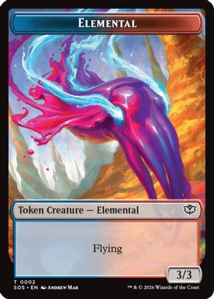 Elemental (0002) // Treasure Double-Sided Token |  (2 // 12) [Secrets of Strixhaven]