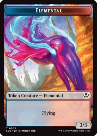 Elemental (0002) // Treasure Double-Sided Token |  (2 // 12) [Secrets of Strixhaven]