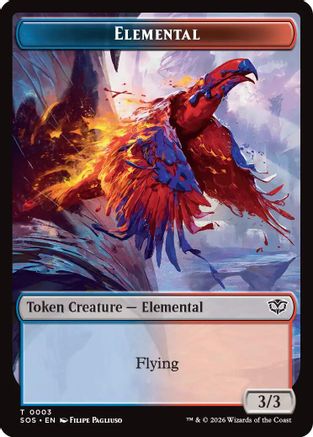 Elemental (0003) // Treasure Double-Sided Token |  (3 // 12) [Secrets of Strixhaven]