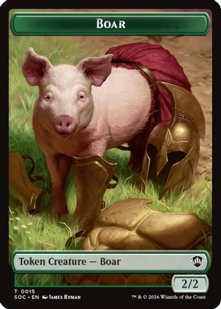 Boar // Frog Lizard Double-Sided Token |  Foil (15 // 16) [Commander: Secrets of Strixhaven]