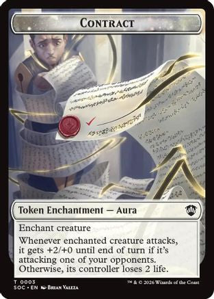 Contract // Pegasus Double-Sided Token |  Foil (3 // 5) [Commander: Secrets of Strixhaven]