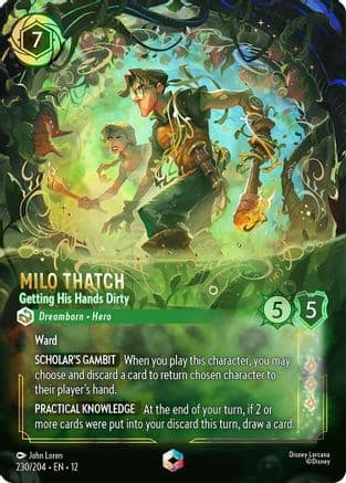 Milo Thatch - Getting His Hands Dirty (Enchanted) | Holofoil (230/204) [Wilds Unknown]