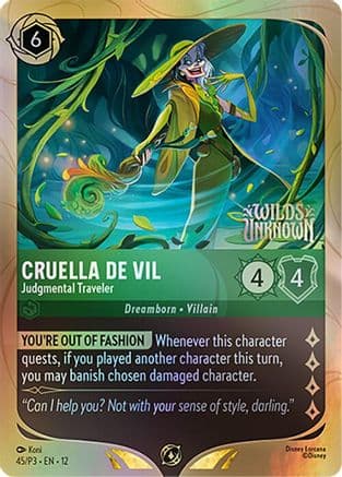 Cruella De Vil - Judgmental Traveler | Holofoil (45) [Disney Lorcana Promo Cards]