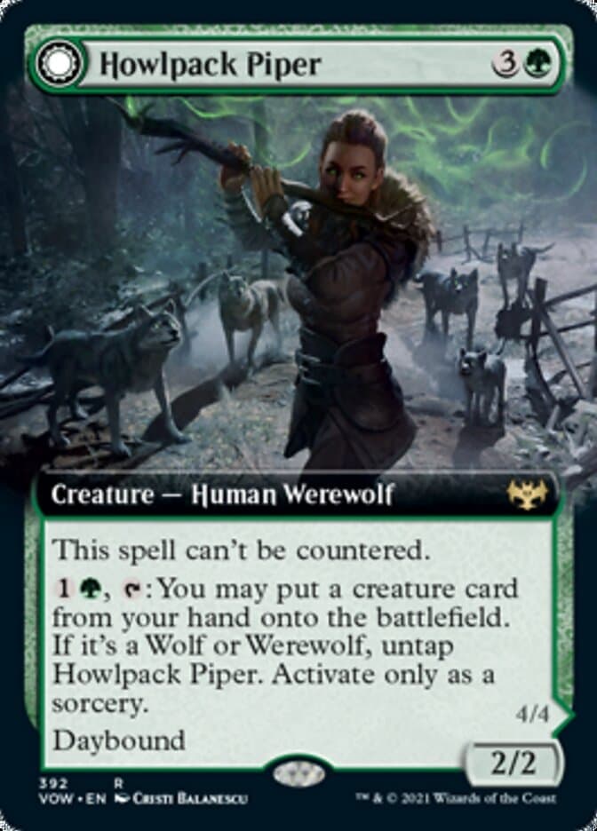 Howlpack Piper // Wildsong Howler (Extended Art) [Innistrad: Crimson Vow] Foil