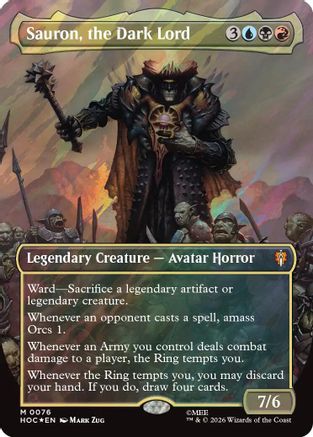 Sauron, the Dark Lord (Borderless) (Surge Foil) |  Foil (076) [The Hobbit]