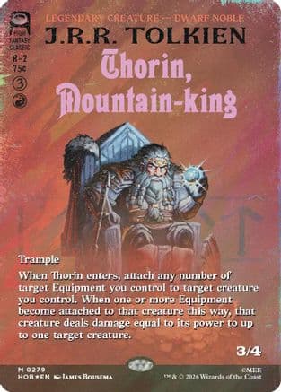 Thorin, Mountain-king (Borderless) (Surge Foil) |  Foil (279) [The Hobbit]